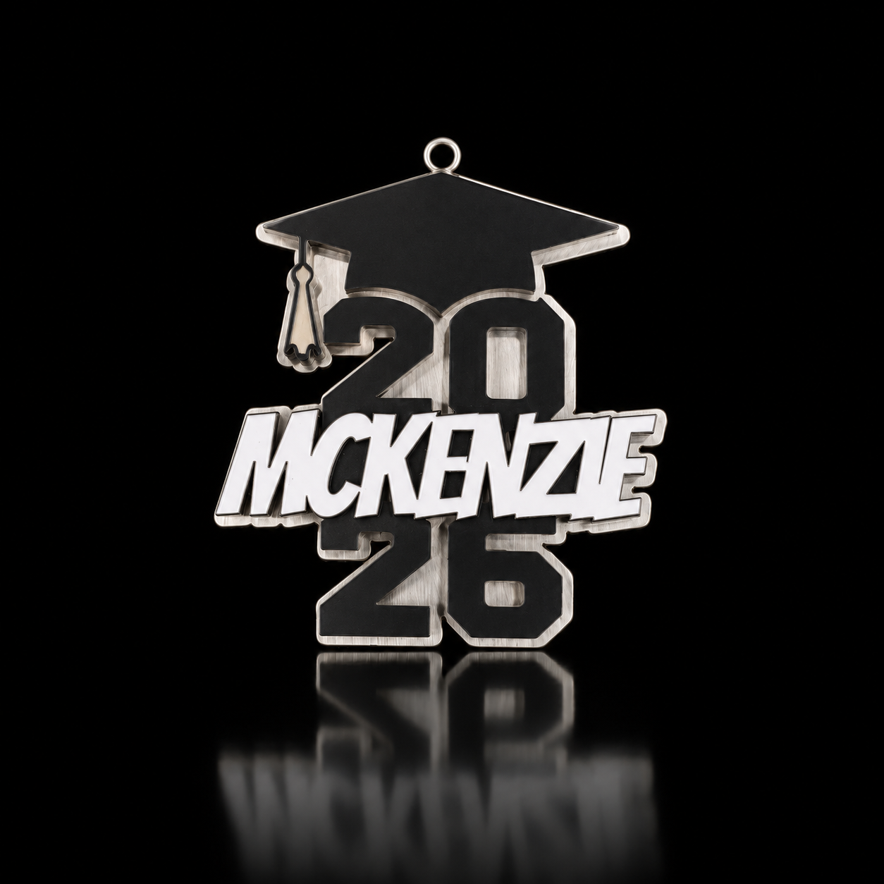 Personalized Graduation Ornament in brushed stainless steel