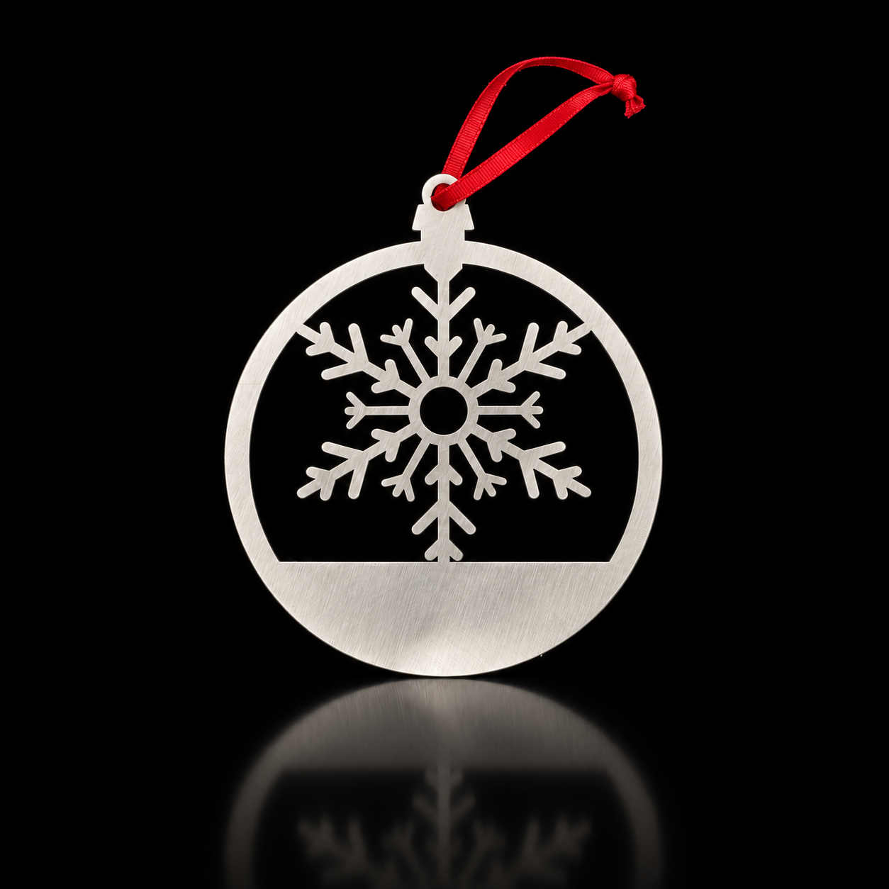 Personalized Classic Snowflake Ornament in brushed stainless steel